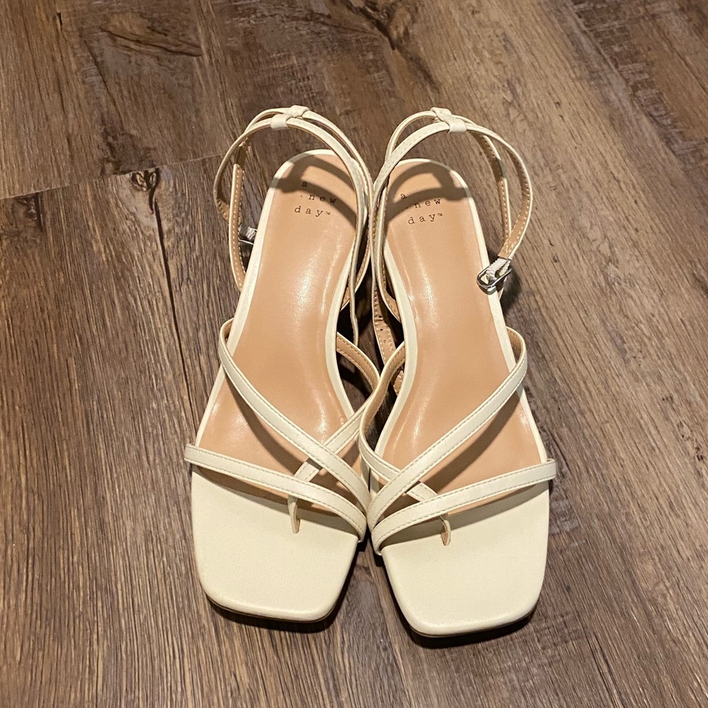 A New Day Gisele Strappy Heels - Cream